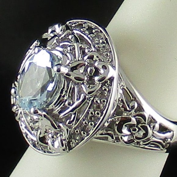 Victoria Wieck 1.11ct Aquamarine "Vine" Ring - Picture 8 of 8